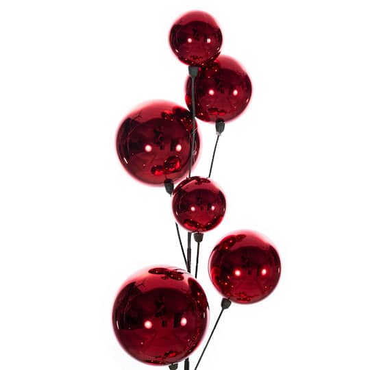 Vickerman 10Ft Shiny Ball Ornaments Branch Garland in Red | 10 ft | Michaels®